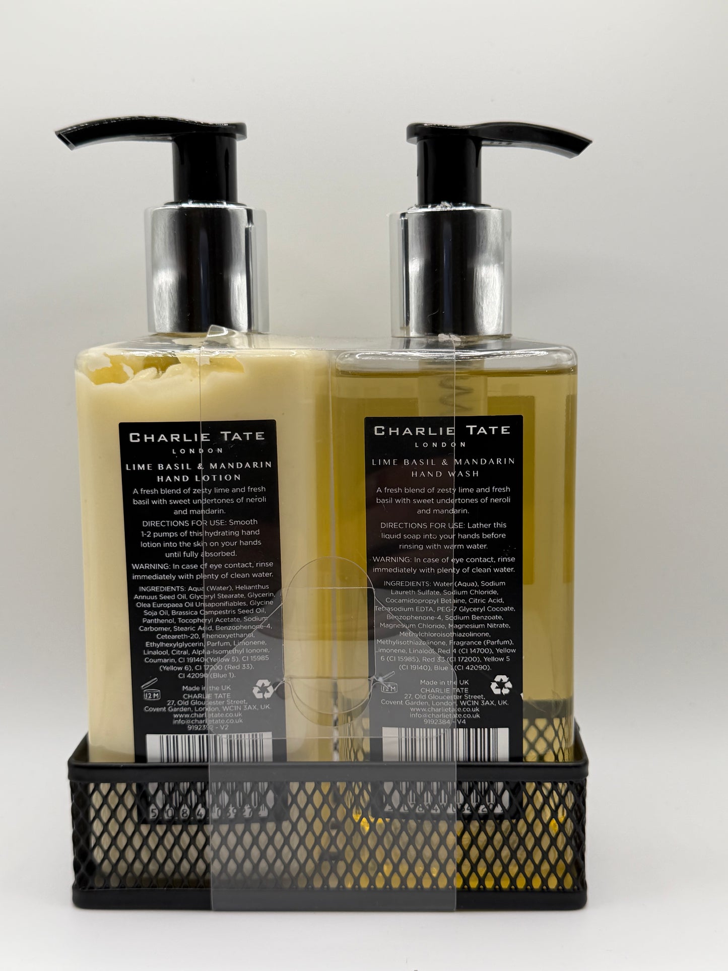 Charlie Tate Lime Basil & Mandarin Hand Wash, Hand & Body Set 300ml Each