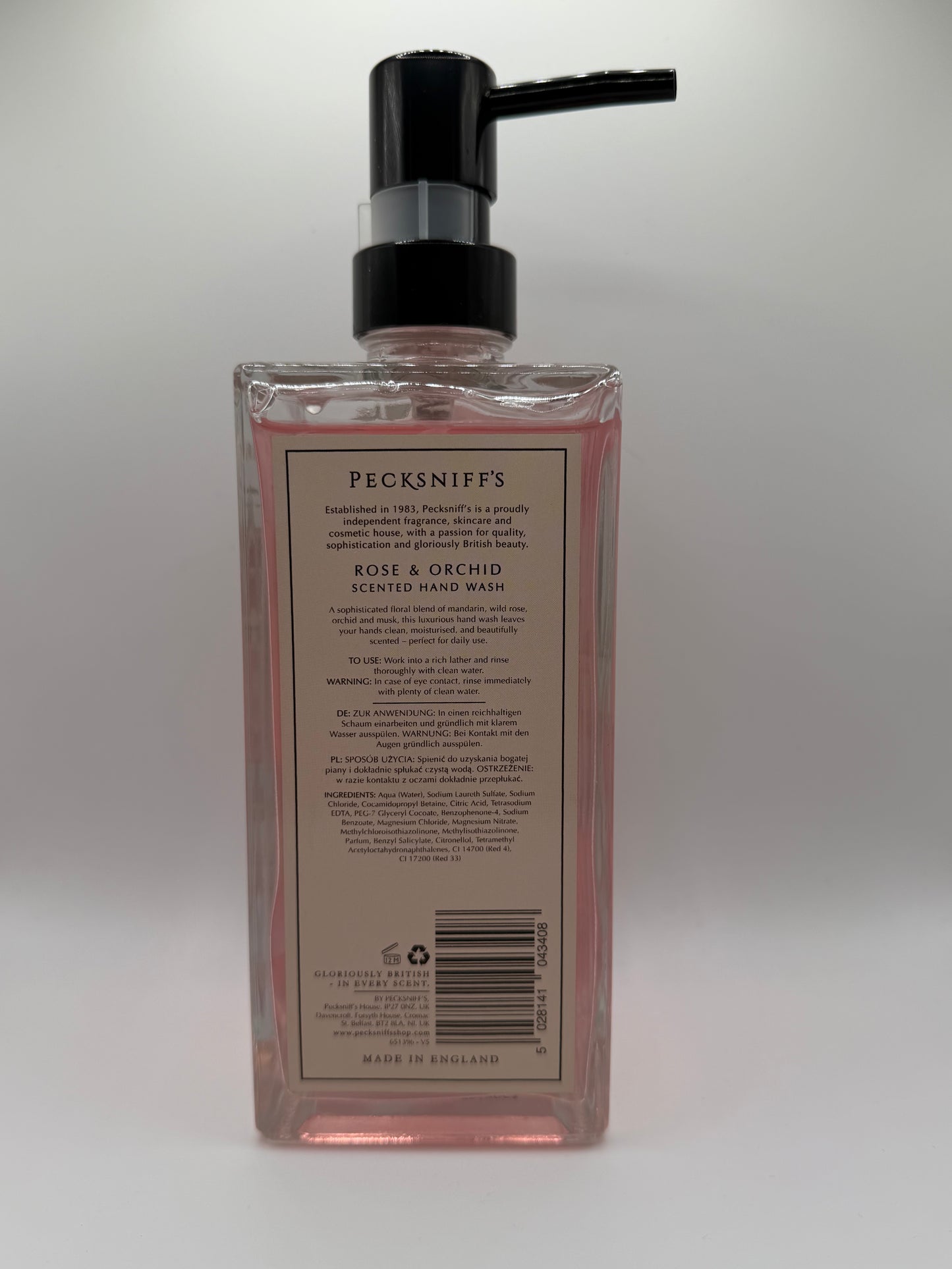 Pecksniff’s Rose & Orchid Glass Hand Wash 500ml