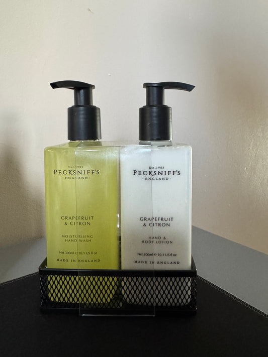 Pecksniffs Grapefrruit & Citron Hand Wash, Hand & Body Lotion Set 300ml Each