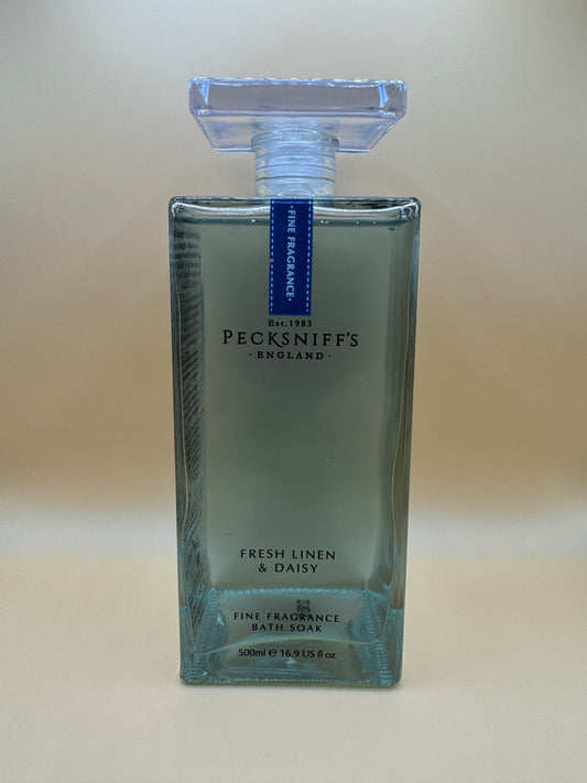 Pecksniff’s Fresh Linen & Daisy Bath Soak Glass 500ml