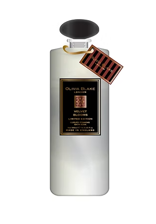 Olivia Black Velvet Blooms Bath Soak Glass 500ml
