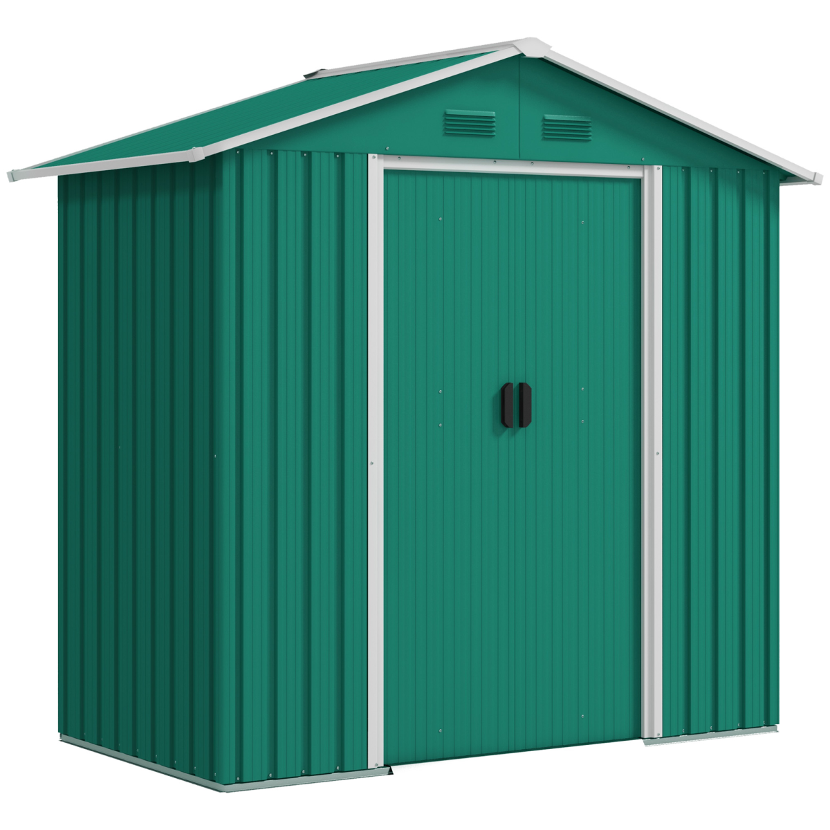 Outsunny 6.5x3.5ft Metal Garden Shed for Garden and Outdoor Storage, Green