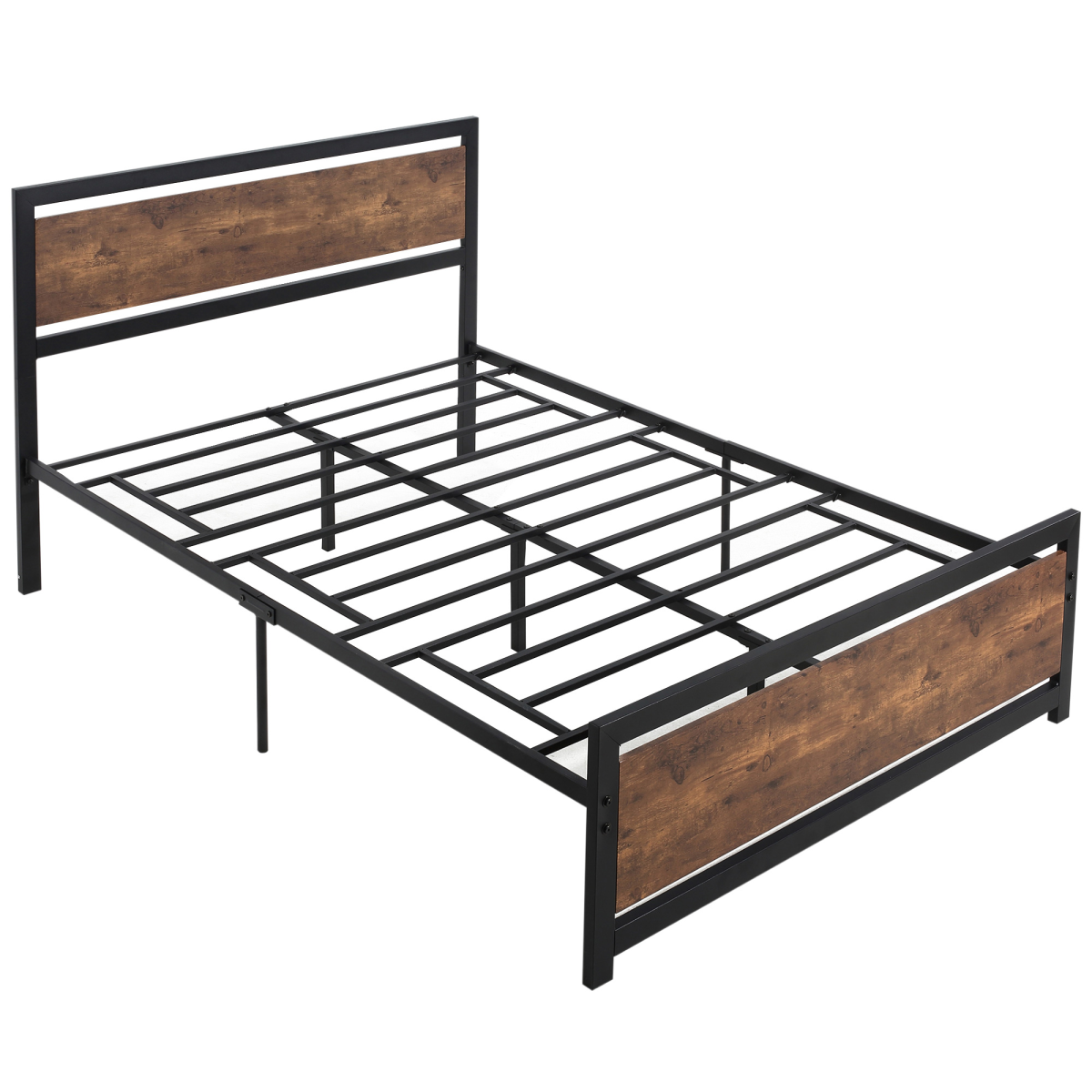 Double Size Metal Bed Frame w/ Headboard & Footboard, 144x195x103cm